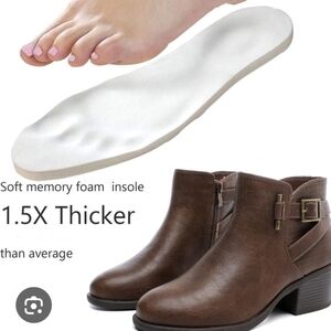 Brown Ankle Boots with Memory Foam Insole